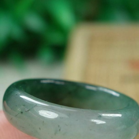 Certified Icy Green 100% Natural A jadeite jade Ring 戒指 USA.6.9# - Picture 7 of 12